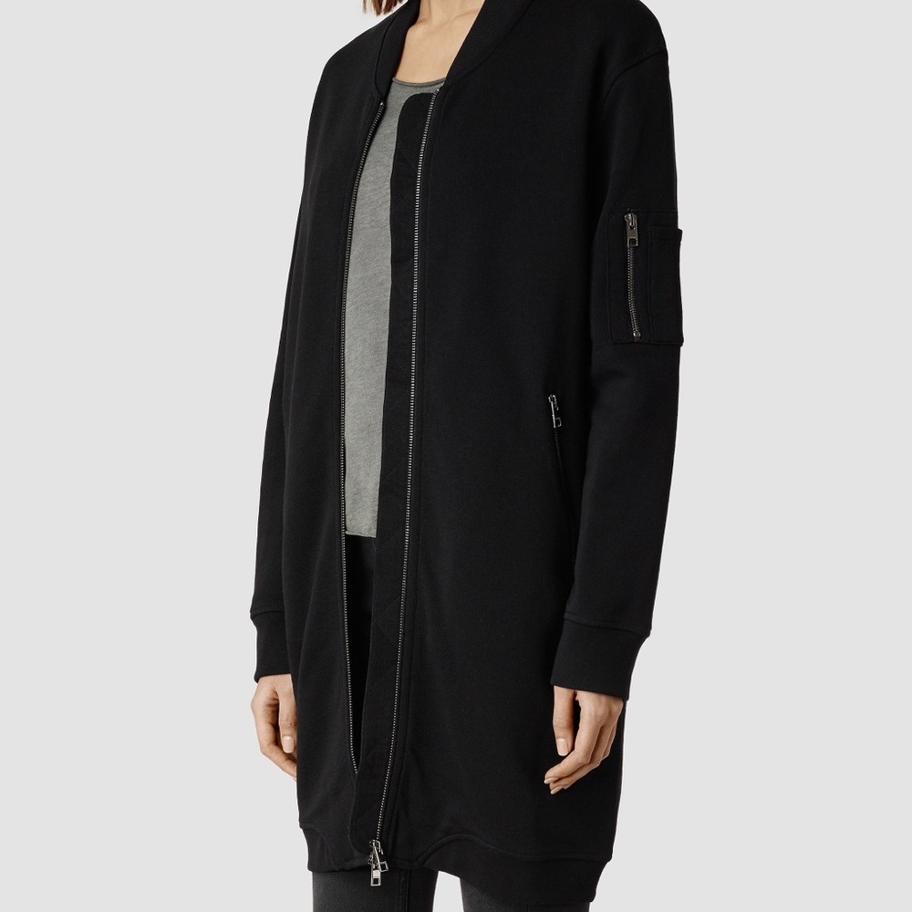 All Saints bomber style sweater long